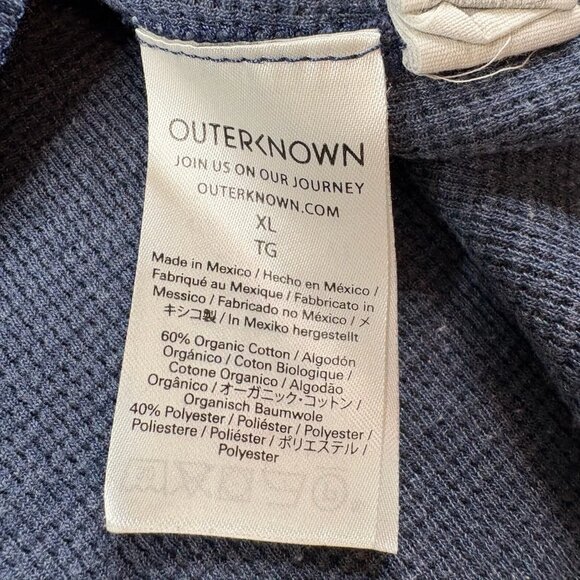 Outer Known Mens Navy Blue Long Sleeve Waffle Knit Thermal T-Shirt Size X-Large - Picture 7 of 10